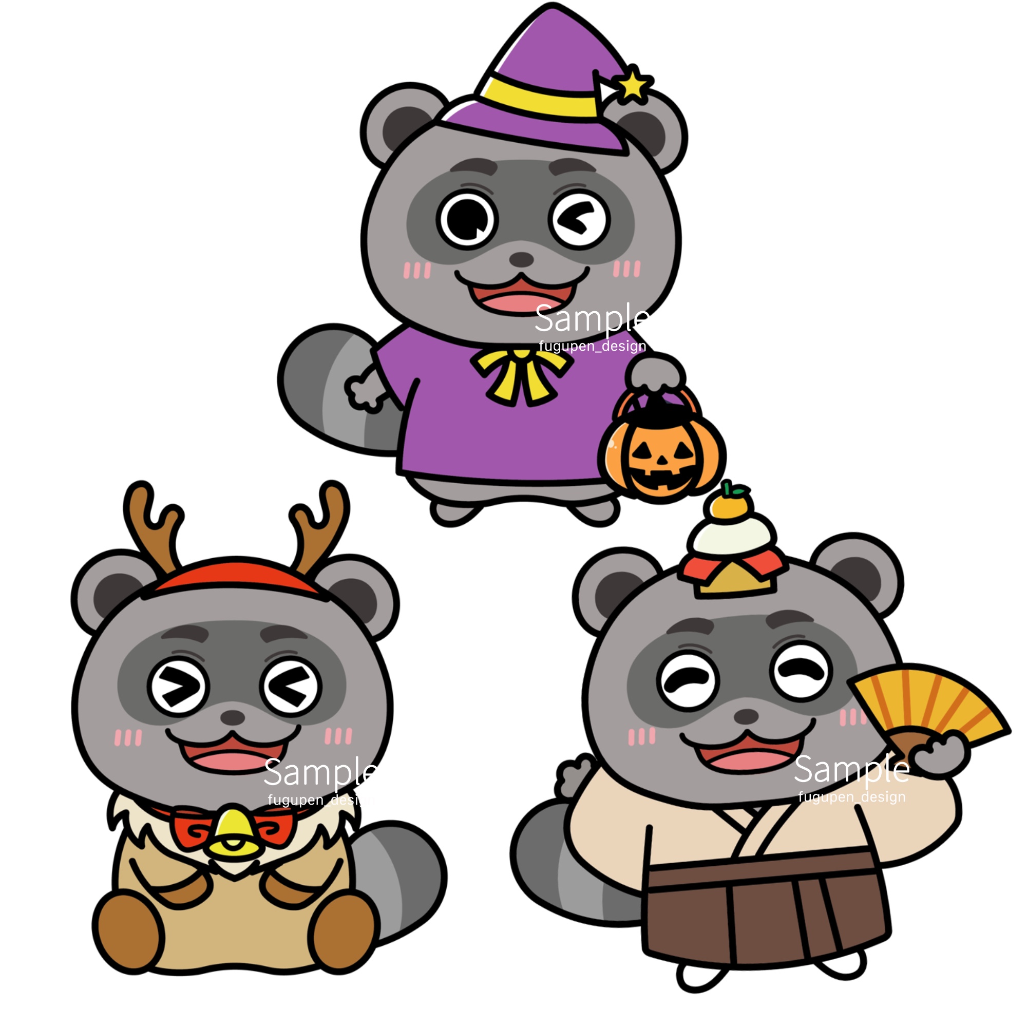 歯科医院キャラクターの季節衣装アレンジ(ハロウィン・クリスマス・お正月)