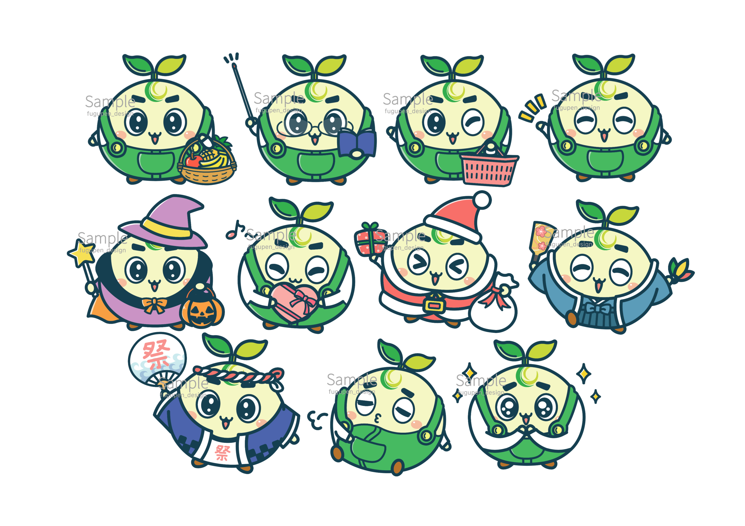 山瀬青果キャラクター 別ポーズ