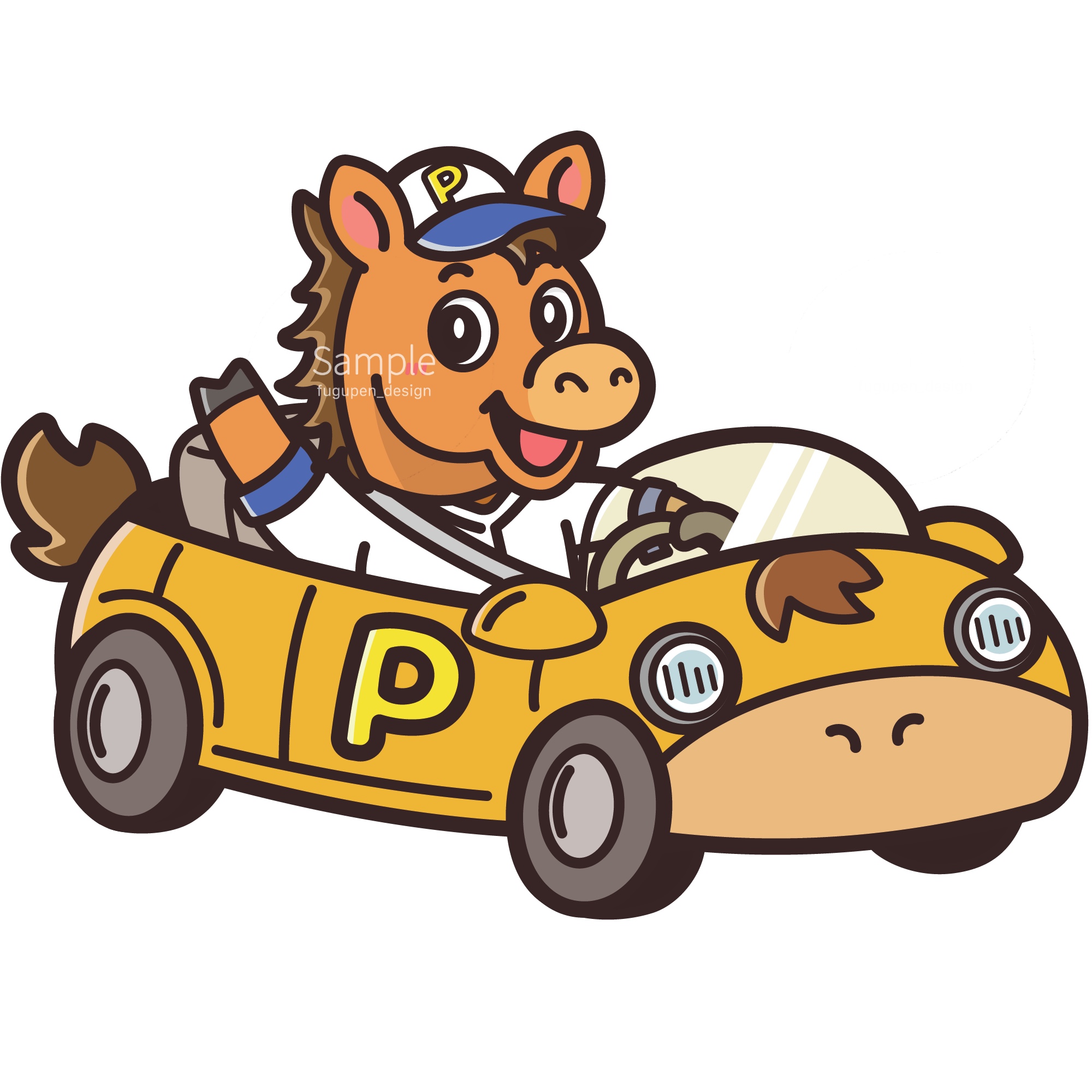 運転代行サービス用 馬のキャラクターイラスト